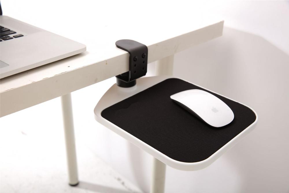 Desktop Mouse Tray Mouse/ keyboard Support Bracket Extension Board to Extend The Desktop Adjustable: White