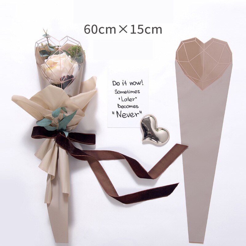 20 st diamantform enkel blompåse bukett omslagspapper plastpåse ros blomma förpackningsmaterial bröllopsinredning
