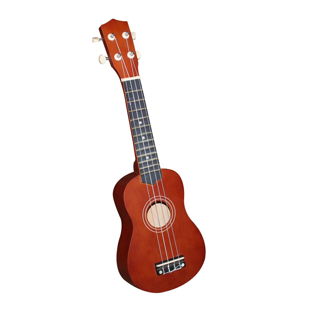 4 Strings 21 inch Guitar Musical Enjoyable Instrument Supplies Basswood Hawaii Musical Instrument Ukulele for Beginner: Coffee