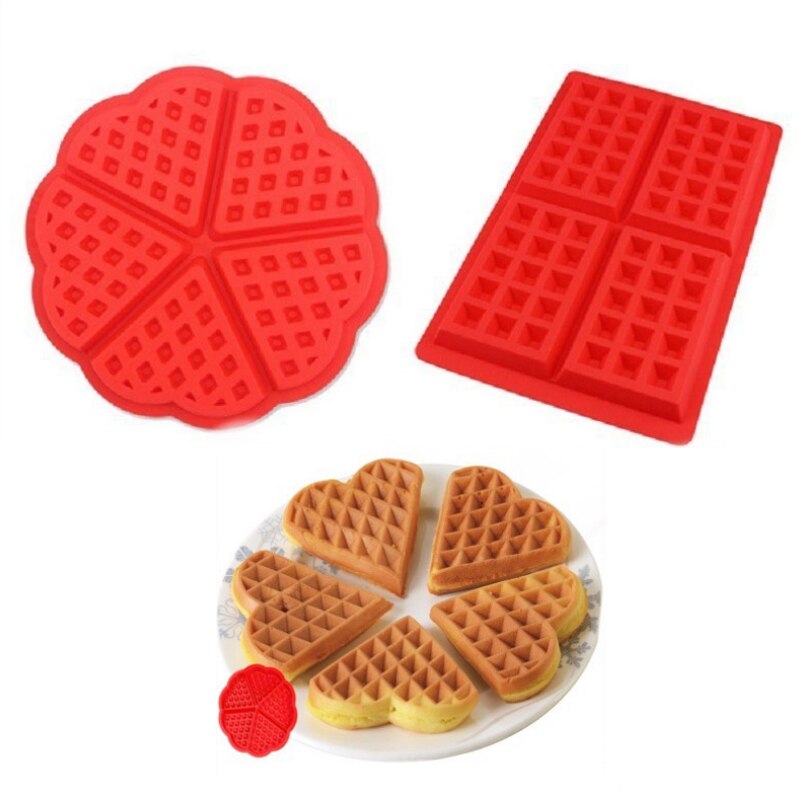 Molde de silicona para hacer gofres en forma de corazón, moldes para pasteles, Muffin, galleta, herramienta de fabricación, utensilios para hornear