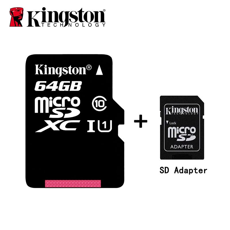 Oryginalny Kingston karta MicroSD karta pamięci Flash 64GB 128G 32GB 16G Class10 TF karty microSDHC microSDXC micro sd 8GB do telefonu: 64G -SD adapter