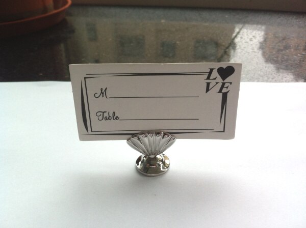 40pcs/lot Wedding accessory Silver Plated Shell Place Card Holder bachelor party Supplies Bachelorette favors