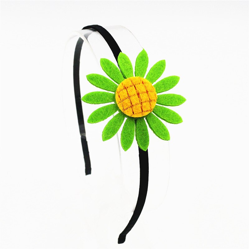 Diadema de girasoles para niña, diademas bonitas para niña, cinta para cabeza para el sol, accesorios para el cabello, aro de pelo de flores para niña: green