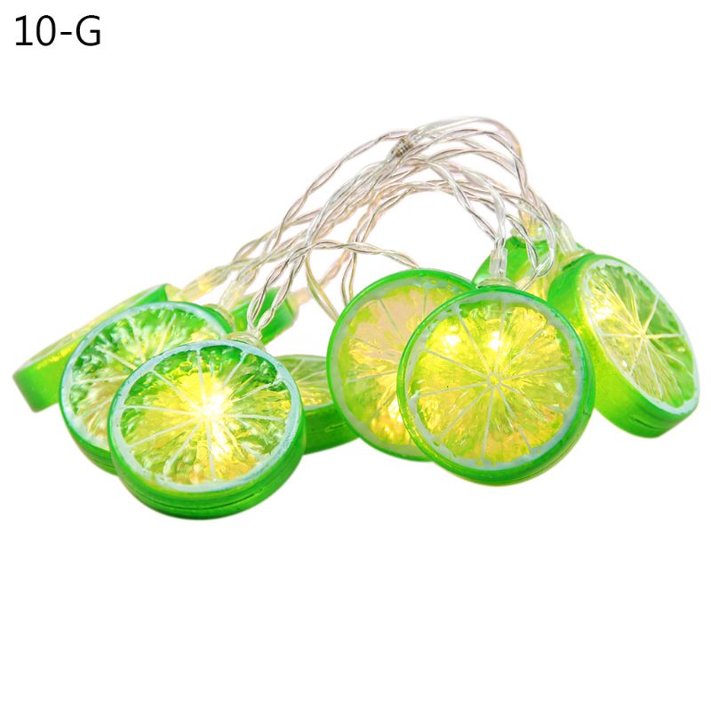 10/20 leds fruit lichtsnoer schattige citroen vorm verfrissende stijl decoratieve led slinger feestlamp voor thuis buiten winkel: Groen -10