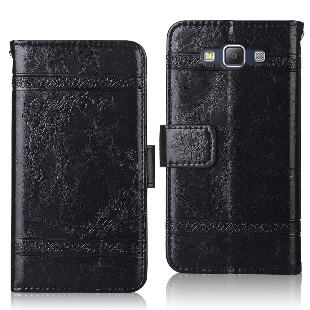 Cover For Samsung A7 A700 A700F SM-A700F Case Wallet Leather Case For Samsung Galaxy A7 A700 A 700 A 7 A72015 Couqe: oil-Black