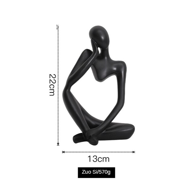 Nordic Abstract Thinker Statue Resin Figurine Office Home Decoration Desktop Display Handmade Crafts Sculpture Modern Art: Figurines 17