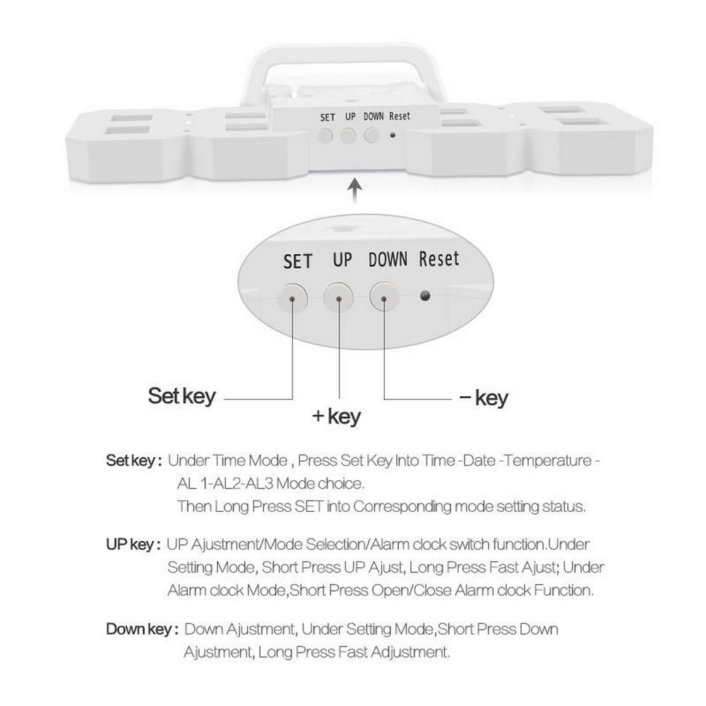 3D Digital LED Clock Alarm Watch USB Charge Electronic Digital Clocks Wall Horloge Home Decoration Office Table Desk Clock