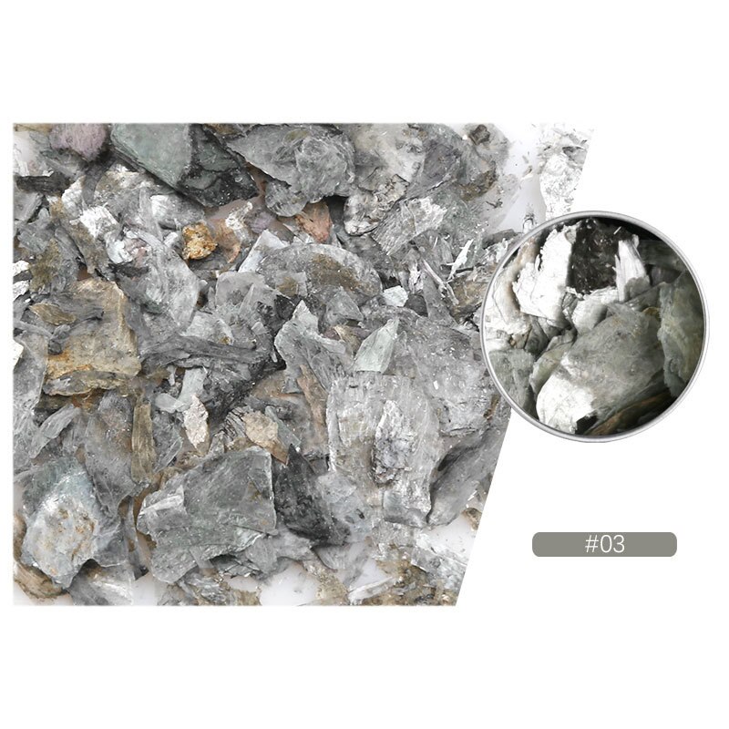 Neglekunst dekoration nail art marmor rock glimmer skive skal skive tyndt fragment mix stykke negle ornament: Ym3