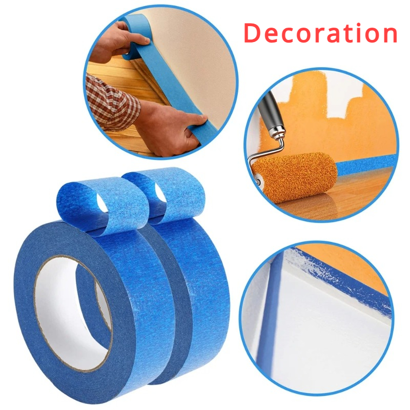 3 Rotoli/Set Nastro di Vernice Multi-Superficie per Mascheratura Facile Rimozione Nastro di Vernice Sicurezza Pittura Murale Artigianato Costruzione di Arte Casa 20 m/Rotolo
