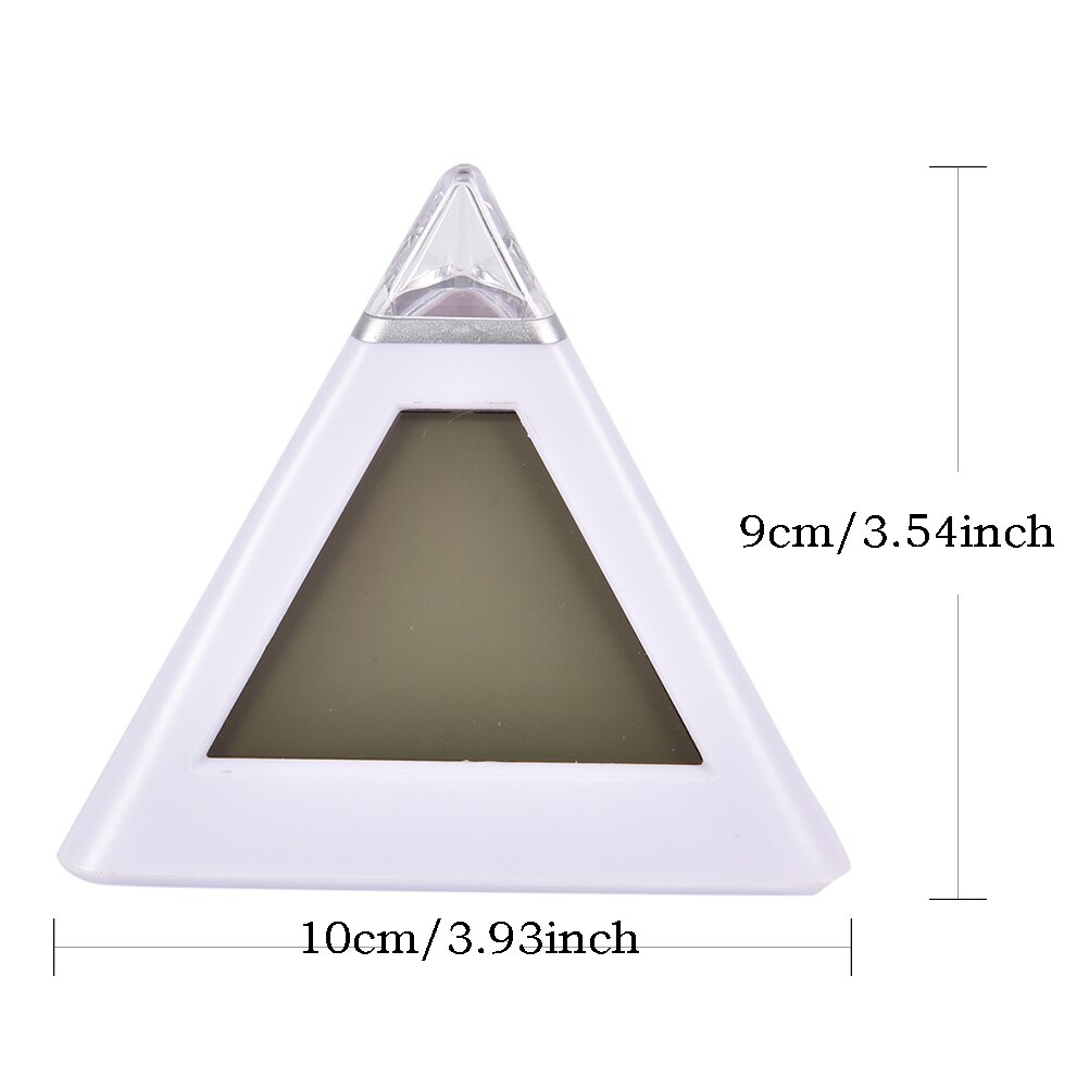 1Pc 7 LED Heimat Sekretariat Schreibtisch Pyramide Digitale Hintergrundbeleuchtung Ständig Wechselnden Tisch Wecker Thermometer Temperatur Kalender Datum Zeit