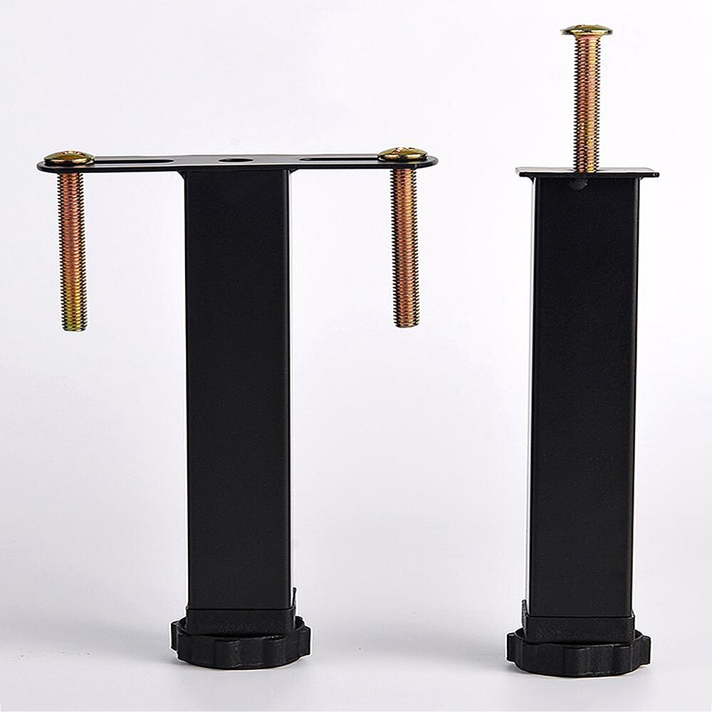 4Pcs Adjustable Bed Square Tube Frame Bracket Feets Legs Bed Slat Mattress Support Table Legs for Bed Frame Fixed Support Foots