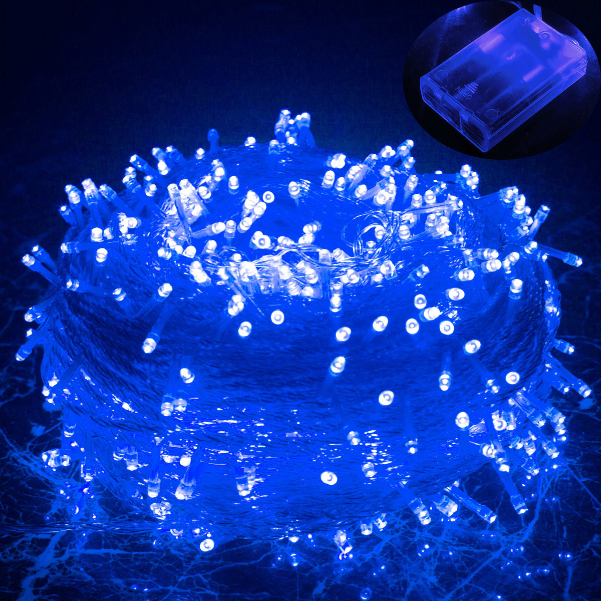 1/2/3//10m LED-Lichterketten wasserdichte Batterie Fee Girlande Licht Lampe Weihnachten Hochzeits feier Dekoration Beleuchtung: Blau / 85W