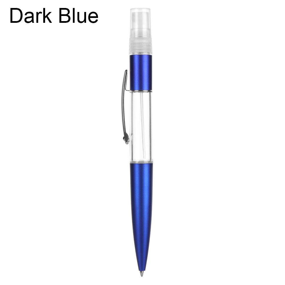 1 PC Portable Multifunction Spray Ballpoint Pen Refillable Disinfectant Pen Practical Mini Travel Perfume Bottle Writing Tools: style 1-Dark Blue