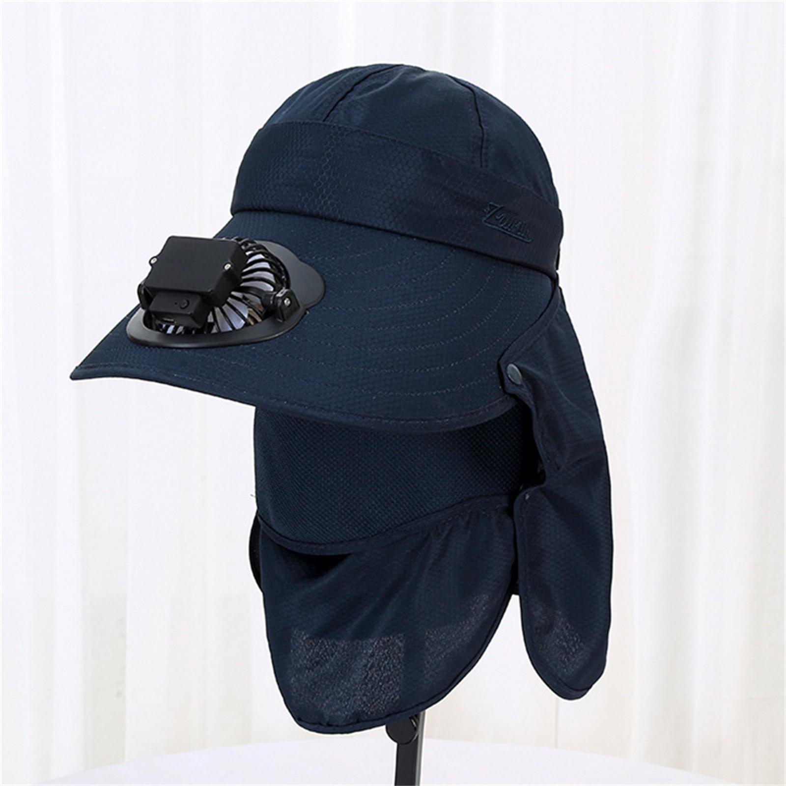 Kapelusz z wentylatorem ładowanym solarnie, robić pracy na zewnątrz, kapelusz przeciwsłoneczny, kapelusz robić zbioru owoców, kapelusz robić ogrodu herbacianego, ochrona, szklarnia, odpinany kapelusz wędkarski: Pomarańczowy