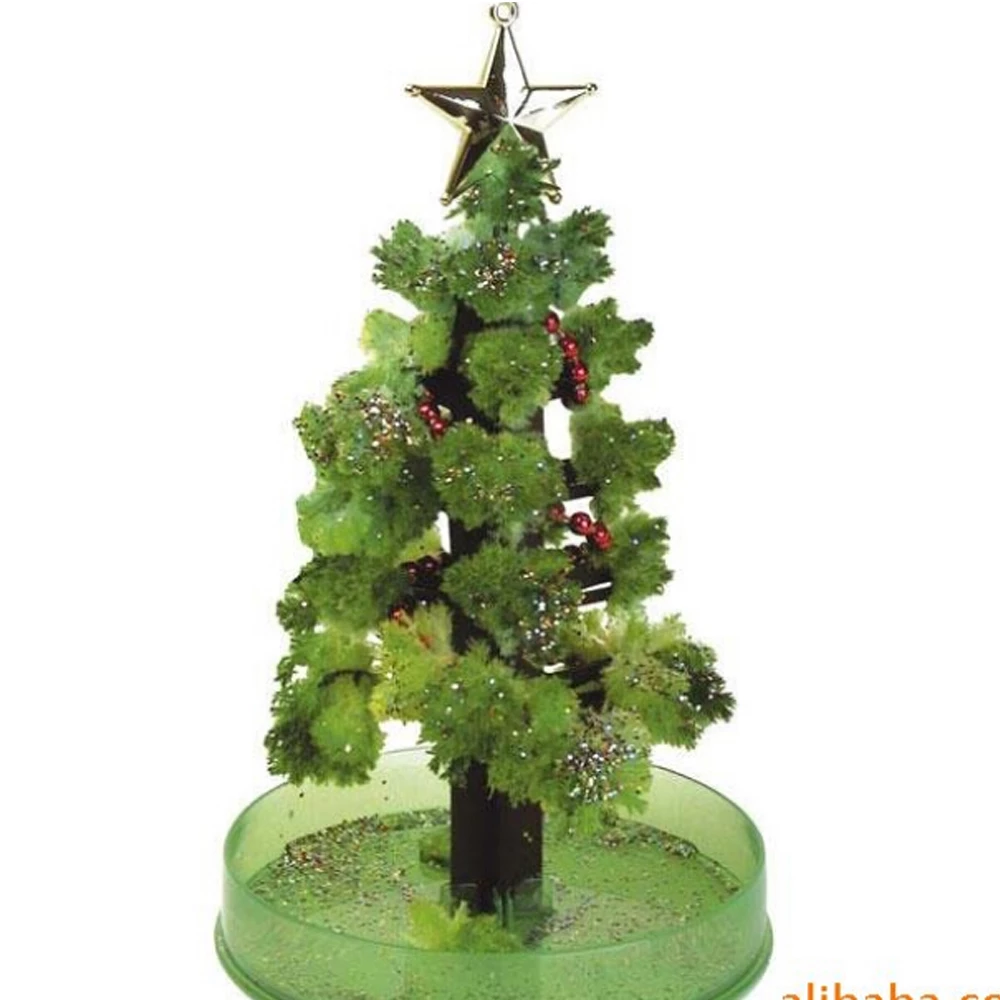 Miracle croissant arbre de noël bricolage vert visuel comme par magie cultiver des cristaux de papier arbre magique cultiver des arbres de noël