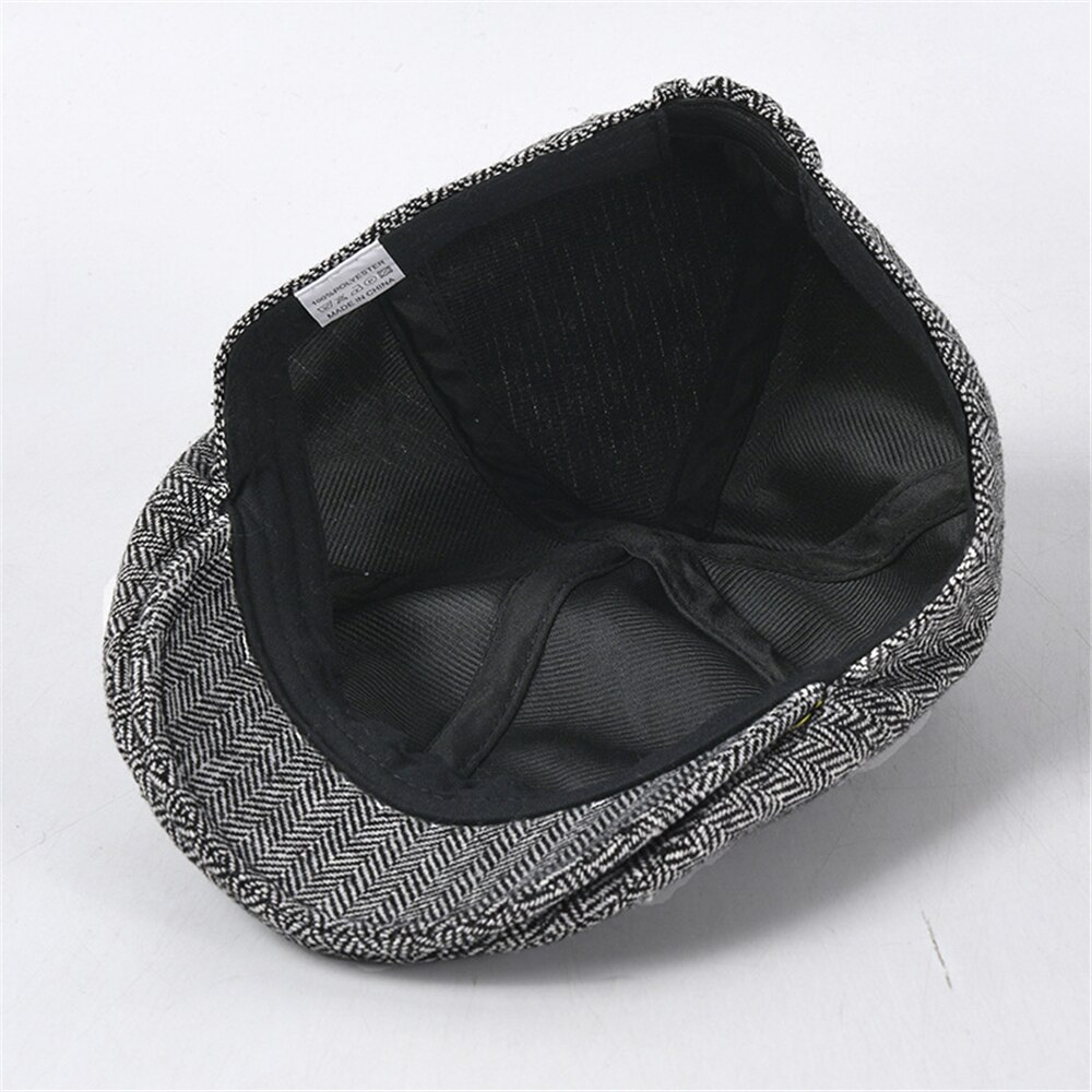 Showersmile visirs 2022 høst vinter lue beret cap for menn kvinner brun fiskebein eføy aviskutt britisk flat lue