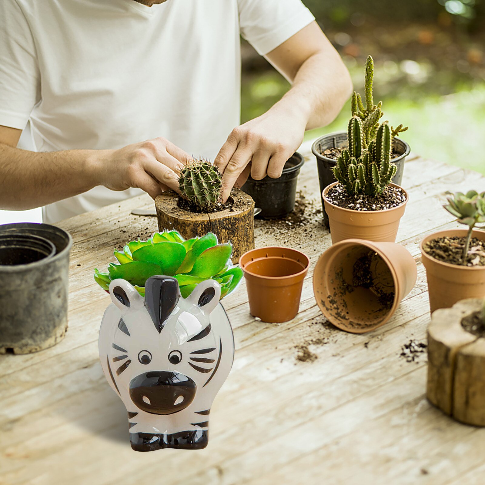 Leuke Dier Bloempot Keramische Vaas Planter Desktop Ornamenten Home Decor Tuin Pot Succulent Pot Plant Pot