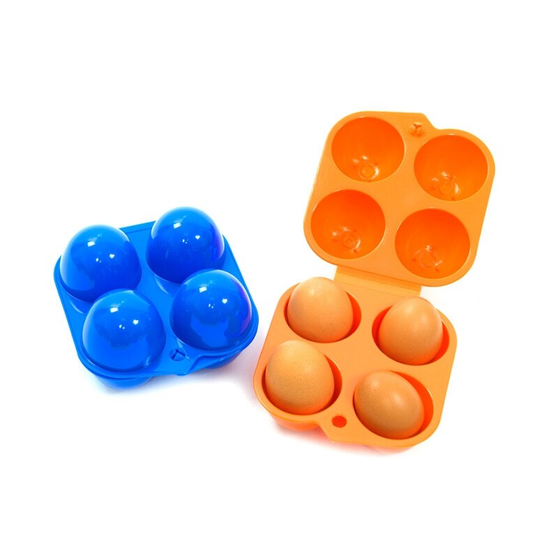 2/4/6/12 Grids Egg Storage Box Portable Egg Holder Container for Outdoor Camping Picnic Eggs Box Case Kitchen Organizer Case: 4 Girds Random Color