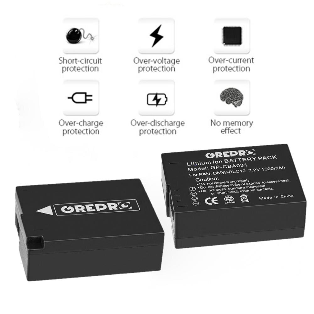 3X1500Mah DMW-BLC12 Batterij Voor Panasonic Dmw BLC12 BLC12PP BLC12E Lumix Dmc FZ1000 FZ200 FZ300 G85 G5 G6 g7 GH2 GX8
