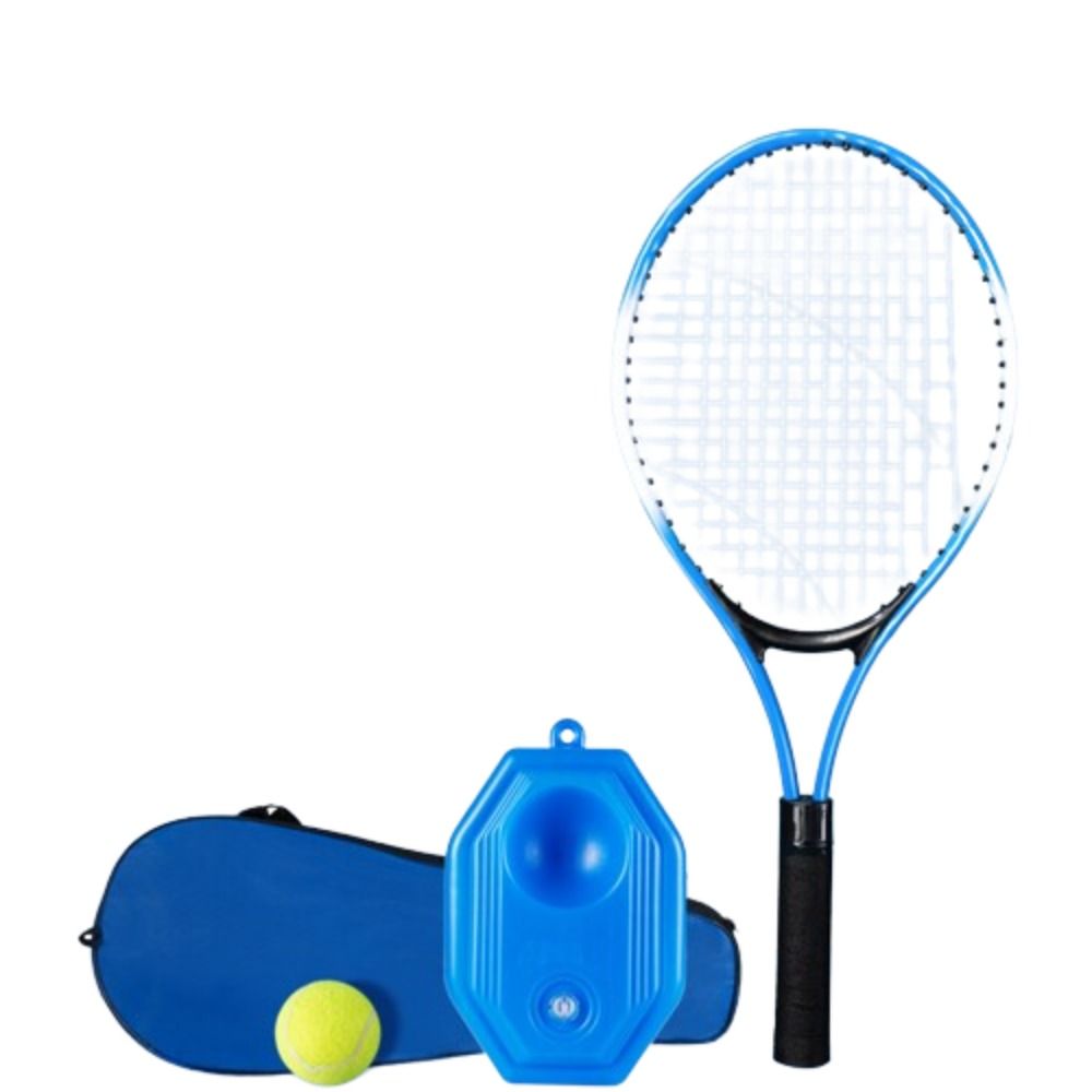 Single Tennis Racket Set for Kids Portable Lightweight Tennis Trainer Rebound with Carry Bag 23inch Tennis Racquets Set: WHITE