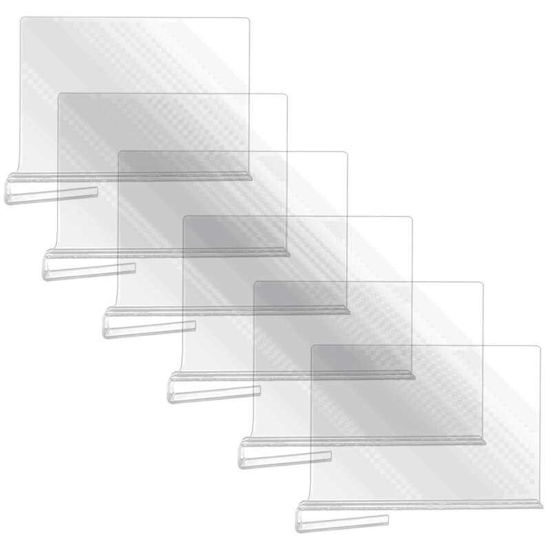 6 Pack Clear Acrylic Shelf Dividers For Closet, Wood Closets Shelf Separator and Organizer, For Kitchen Cabinets