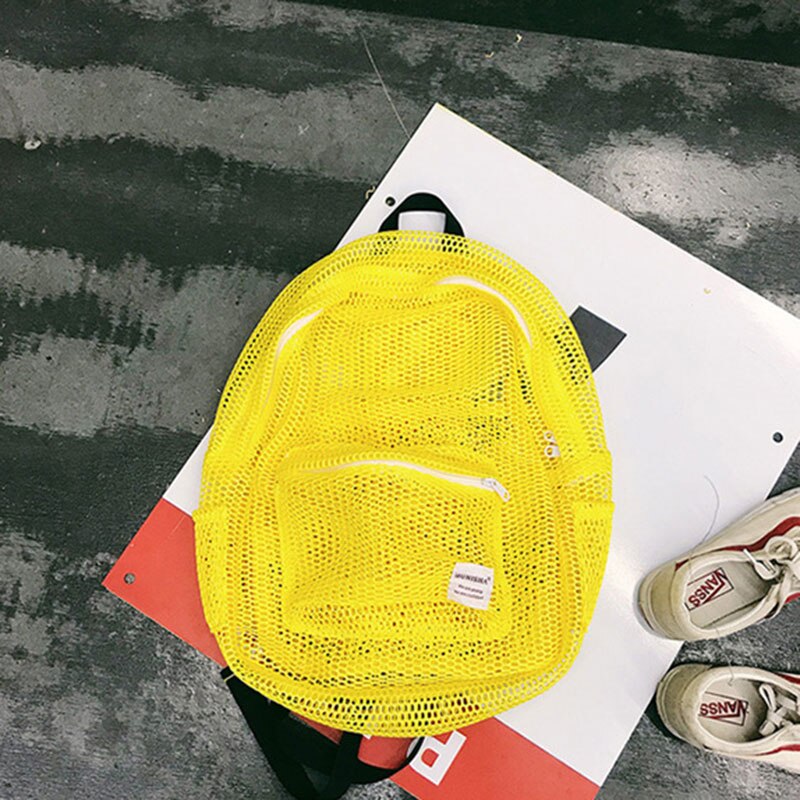 Women Swimming Bag Mesh Net Summer Beach Bags Girl Handbag Swim Female Travel Training Pouch Blaso Sac De Sport Gym Bag XA181D: Yellow