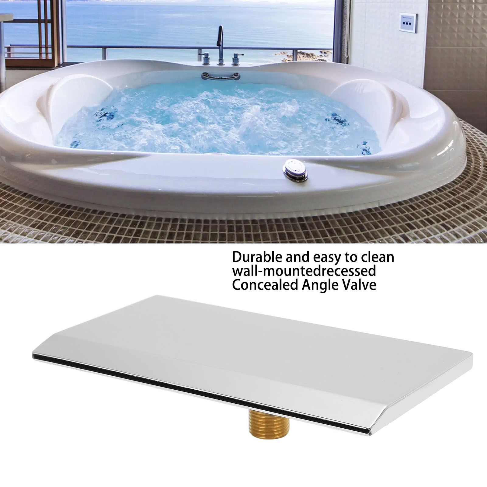 Bec de baignoire cascade de baignoire de piscine en acier inoxydable, filetage externe G1/2, buse de sortie de cascade murale pour SPA