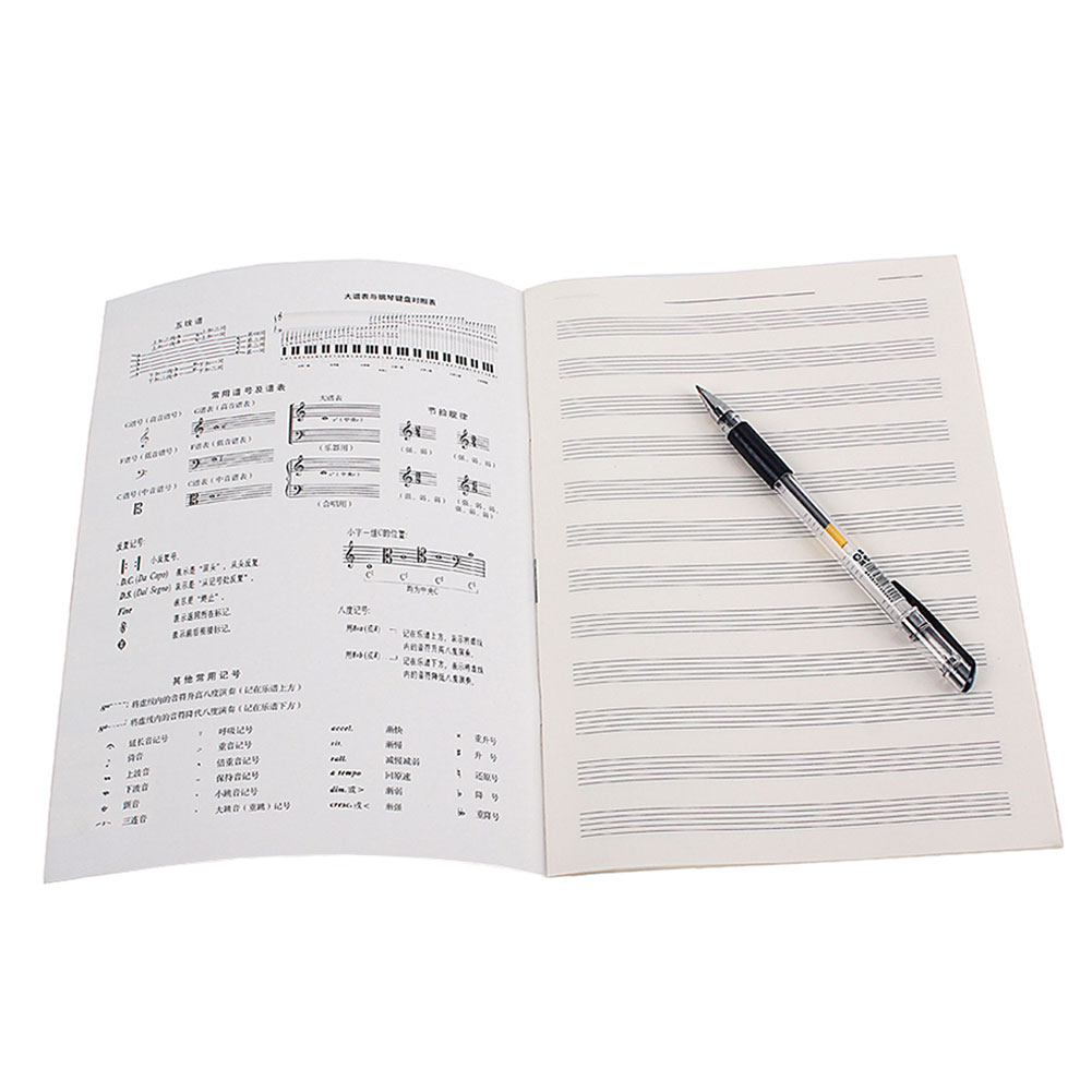 32 Pages Music Notes Stave Writing Drawing Record Paper Notebook Musician Tool