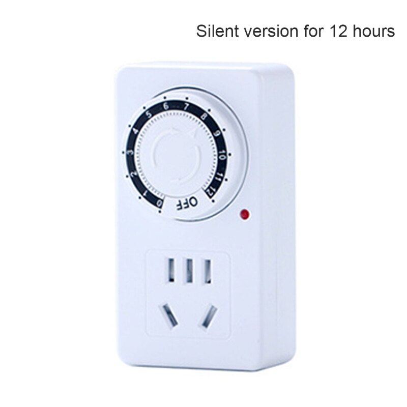 12/24 Hour Segment Timer Switch Energy Saver Plug Standard Size Hour Plug-in Timer Socket Set Programmable Time Control: Silent version for 1