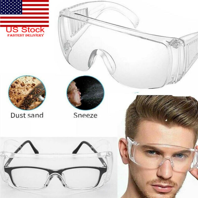 Protective Goggles Vented Anti Fog Protection Eye Transparent Safety Glasses /BY