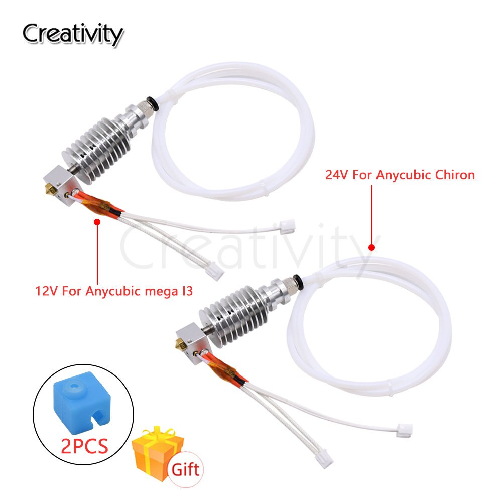 Kit de extrusora V5 j-head Hotend E3D Bowden V5, bloque de calentador 12/24V para Anycubic I3 Mega/Chiron, piezas de impresora 3D VS V6 Hotend, 2 uds.