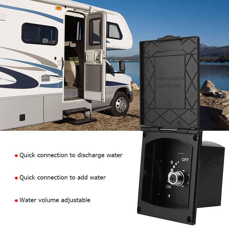 RV Camper Van External Shower Box Kit With Shower Head Quick Water In and Out RV Caravan Accessories