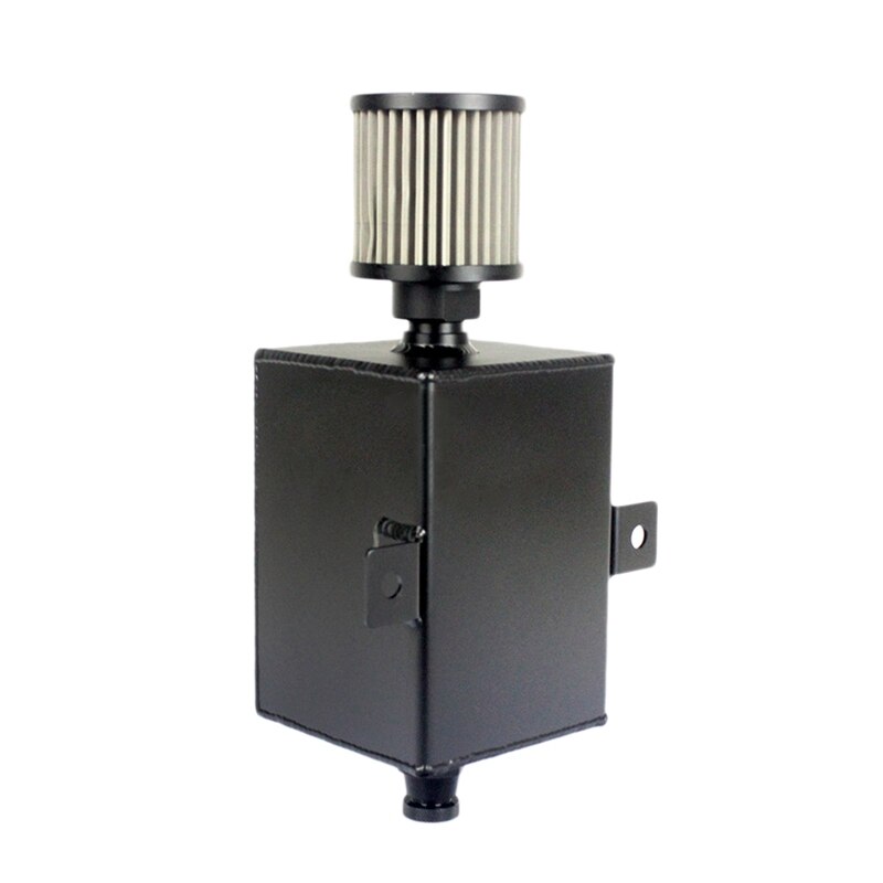 Universal Car Fuel Tank 2L Aluminum Alloy Square Oil Breathable Exhaust Pot