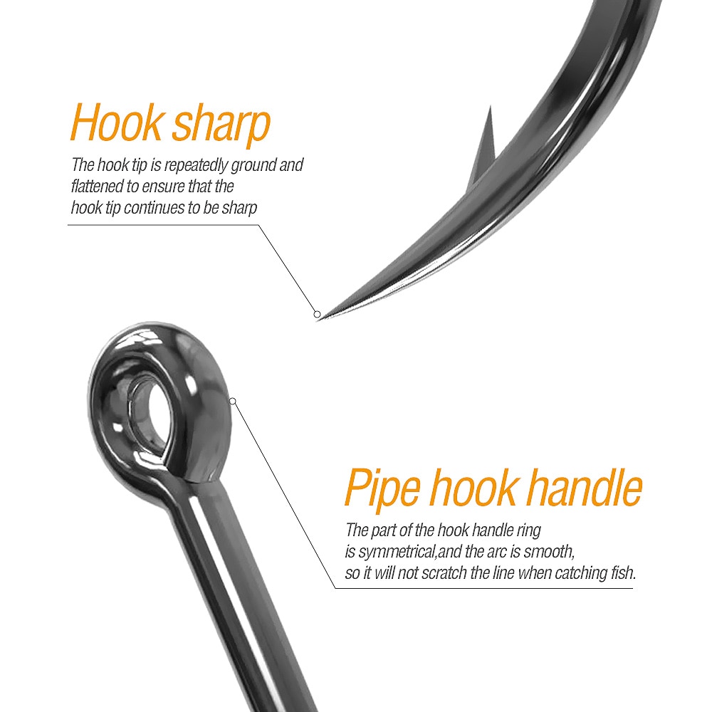 3#-12# 100 stuks/doos vishaak met hoge koolstofstaal weerhaak 10 series in vliegvissen haak worm vijver visaas houder jig gat pesca