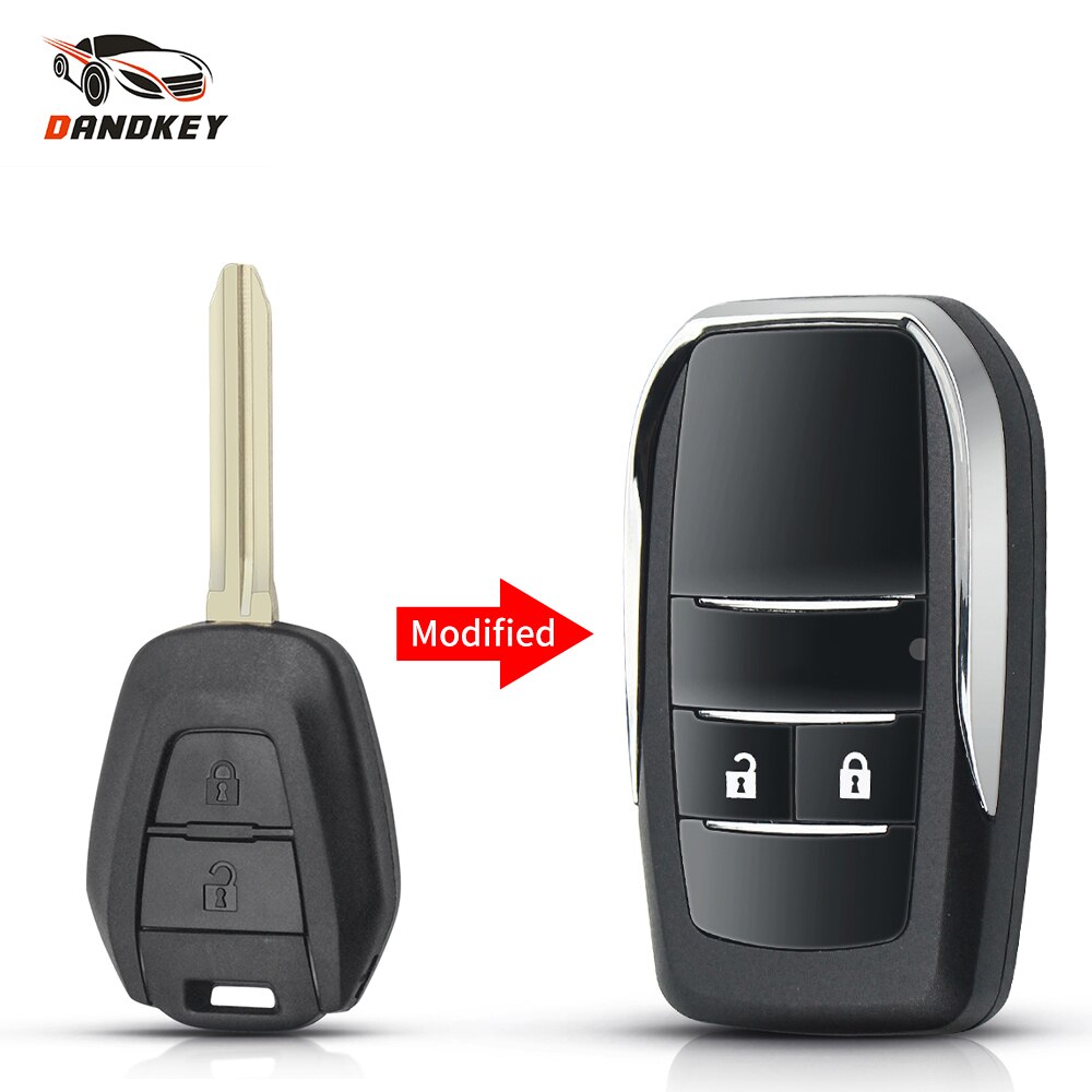 Dandkey Fob Modified 2 Buttons For Isuzu D-Max Replacement Remote Key Shell Smart Cover Case Uncut TOY43 Blank