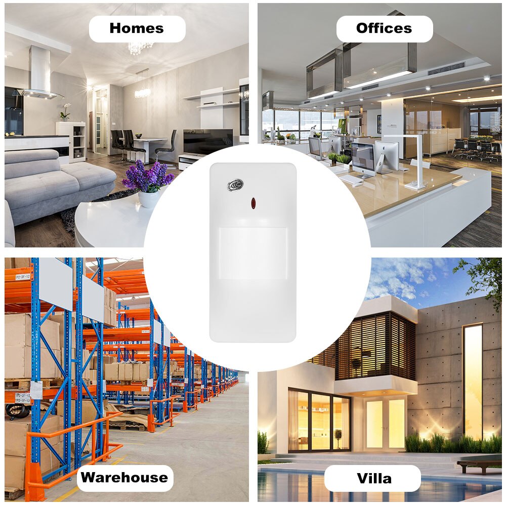 Wired PIR Motion Sensor Wide Angle Passive Infrared Detector For Home Burglar Security Alarm System