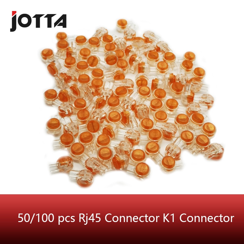 50/100 Pcs Rj45 Connector Krimp Aansluitklemmen K1 Connector Waterdichte Bedrading Ethernetkabel Telefoonsnoer Termijn