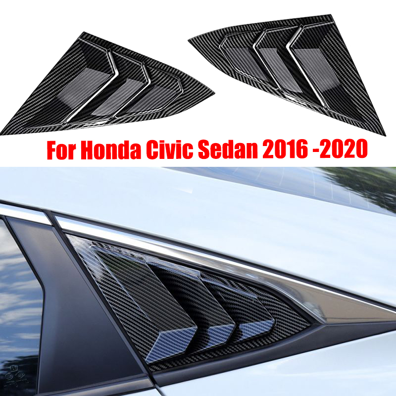 Para Honda Civic 10. a generación Sedan ventana lateral trasera persianas de ventilación de aire Scoop Shades cubierta molduras persianas accesorios de carbono para coche
