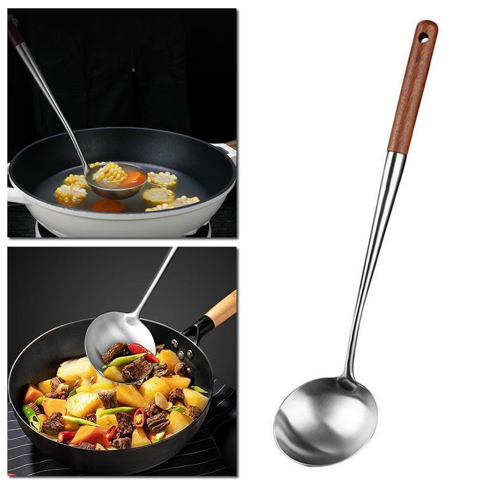 1Pcs Kitchen Wok Spatula And Ladle Tool Set 17 Inches Steel Too Kitchen To Wok Bar Easy For Wok Clean Spatula Spatula N7B1