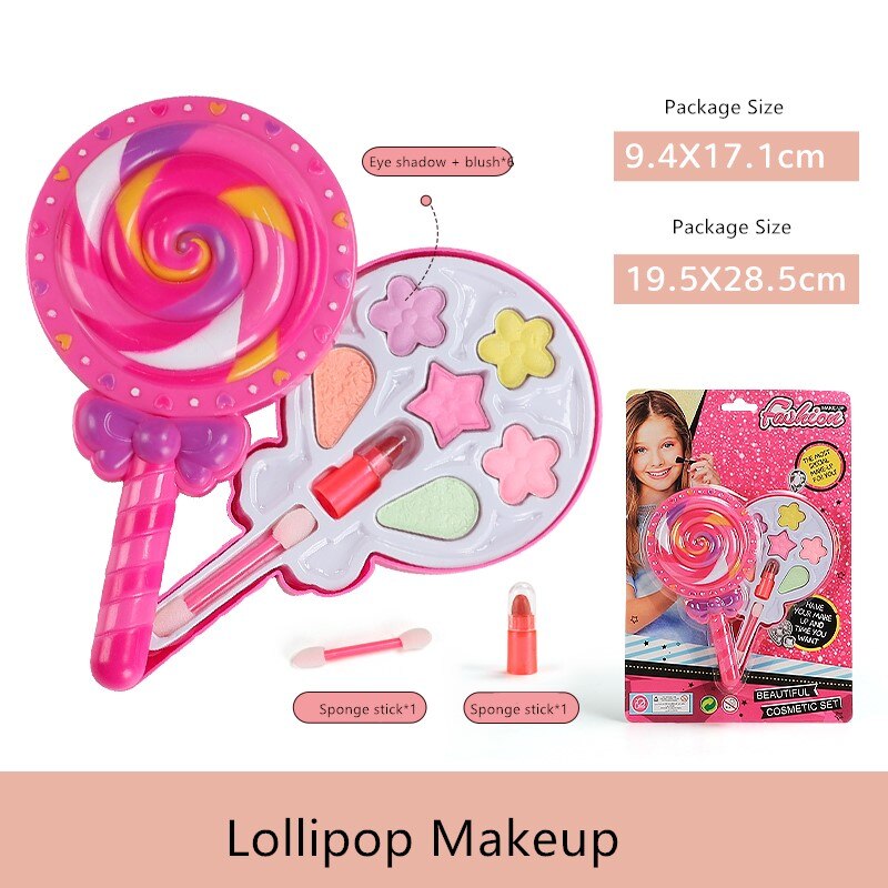 Girls Makeup Toy Safe Kids Cosmetics Make up Set Washable Beauty Makeup Box Baby Toys for Girls Birthday Pretend Play: F