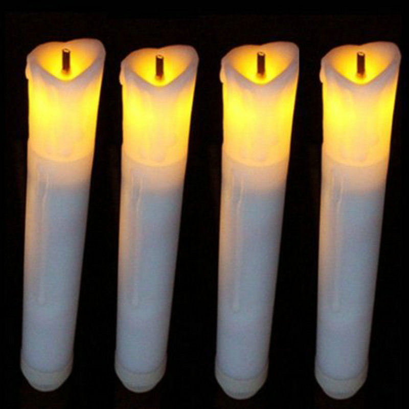 36pcs Battery Operated 6.5"(H) Burnt wick melted dip candle Drip Ivory LED Taper tealight Wedding Home Church Party Decor 15.5CM