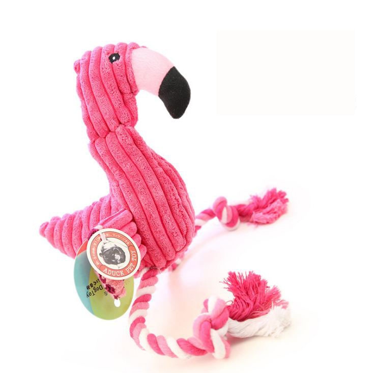 Pet Honden Speelgoed Chew Flamingo Pet Flannel Toy Dog Goods Dog Toy Rope Hair Sound