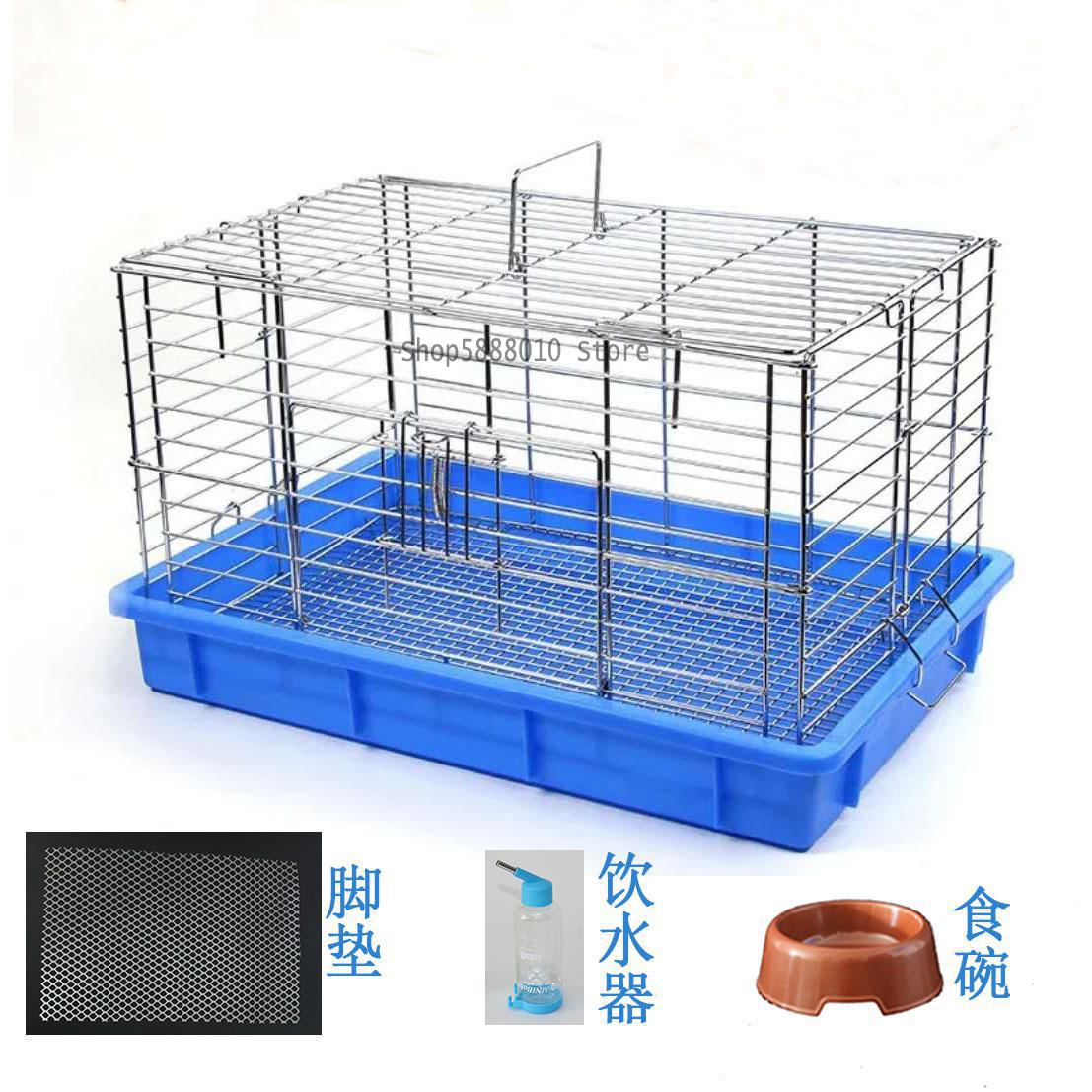 Stainless steel plating rabbit cage extra large rabbit cage cat cage luxury villa lop-eared rabbit breeding spray-proof: Invisible Wings   4