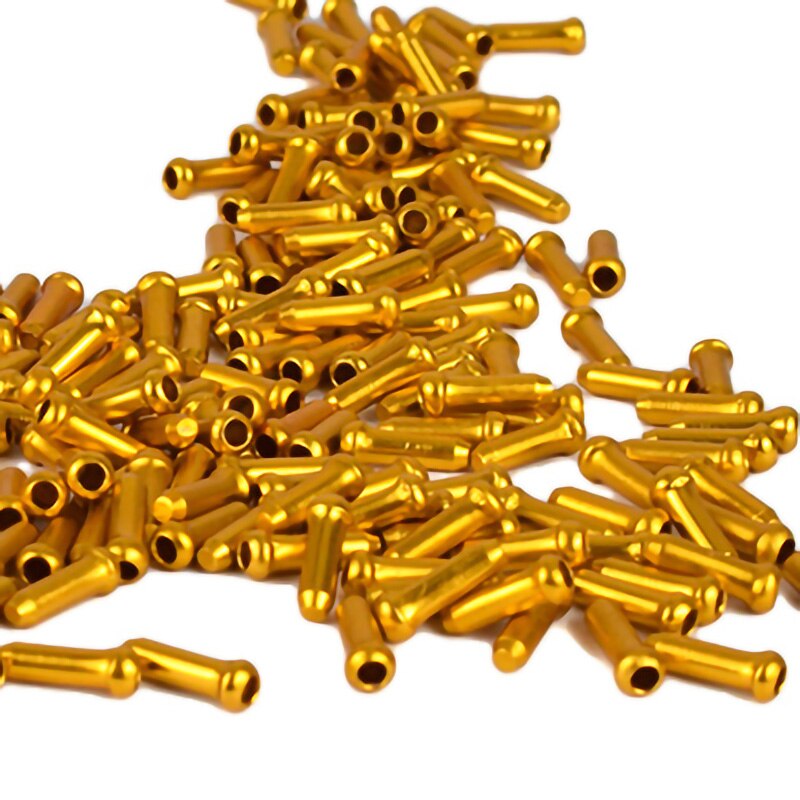 50Pcs Fiets Cable End Caps Draad End Core Caps Bike Brake Shifter Inner Cable Tips Crimps Mtb Racefiets fiets Accessoires: Gold - 50PCS
