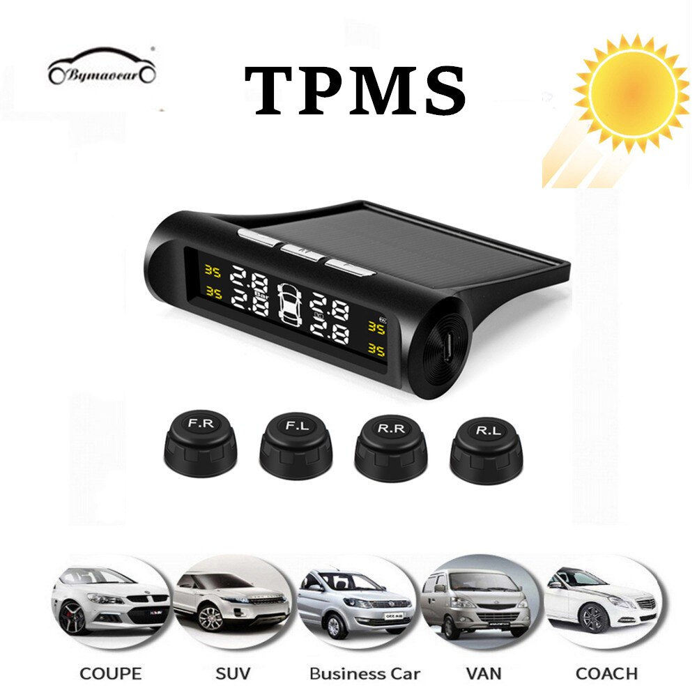 Sistema de supervisión de presión de neumáticos para coche, Sensor de presión de neumáticos inteligente, TPMS, Digital, TMPS, pantalla LCD, USB, alarma de seguridad para coche