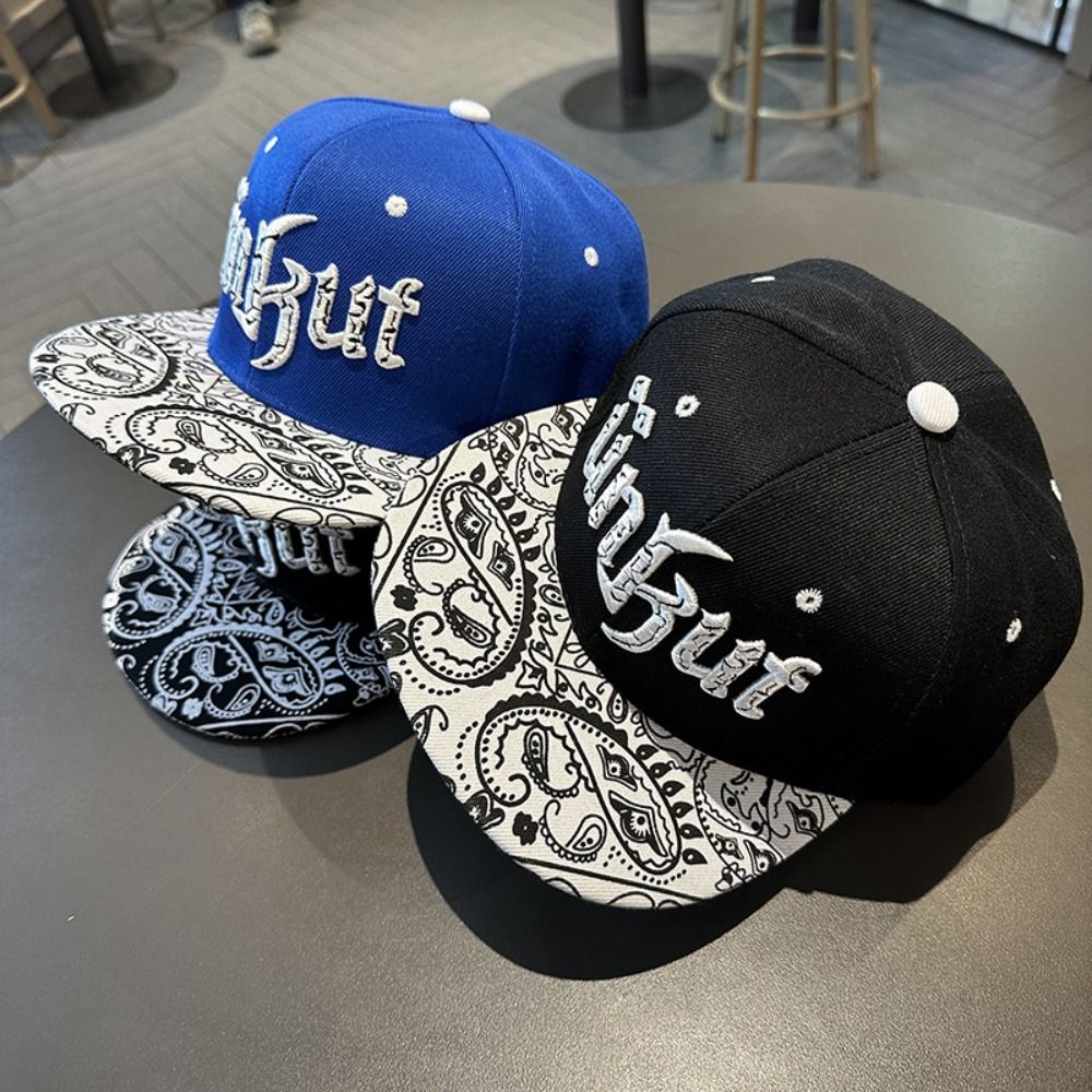 Mode Hip Hop Baseball Cap Platte Rand Borduren Letters Zonnehoed Ademend Casual Zonnebrandcrème Cap Outdoor