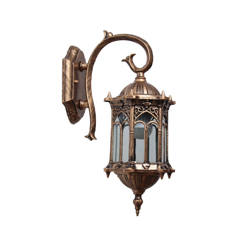 Lámpara de pared para pasillo, de estilo europeo, para exteriores, lámpara impermeable para pared de patio, simple, para villa, puerta, balcón, pasillo, luz de pared retro