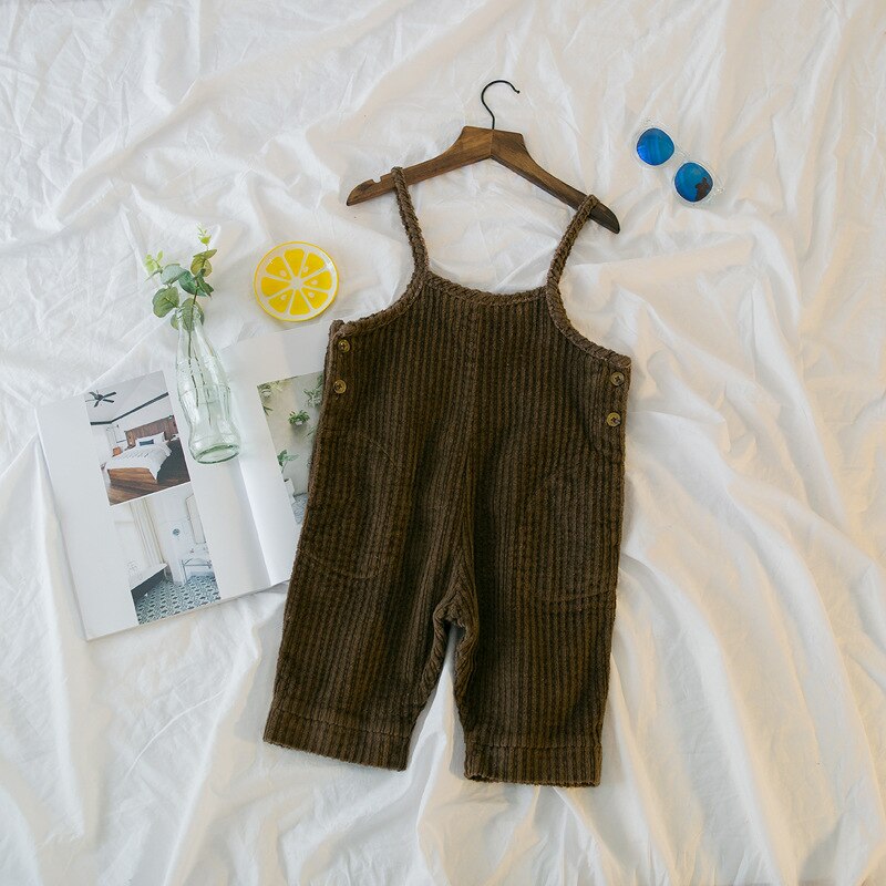 Overalls Kids Kinderen Zomer Kleding Meisjes Korte Algehele Jongens en Meisjes Corduroy Riem Broek Kids Leuke Casual Broek