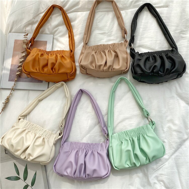 falten Wolke Totes Taschen für Frauen Unterarm Tasche PU Leder Frauen Handtaschen Abend Kupplung Geldbörsen Dame Knödel Handtaschen Neue