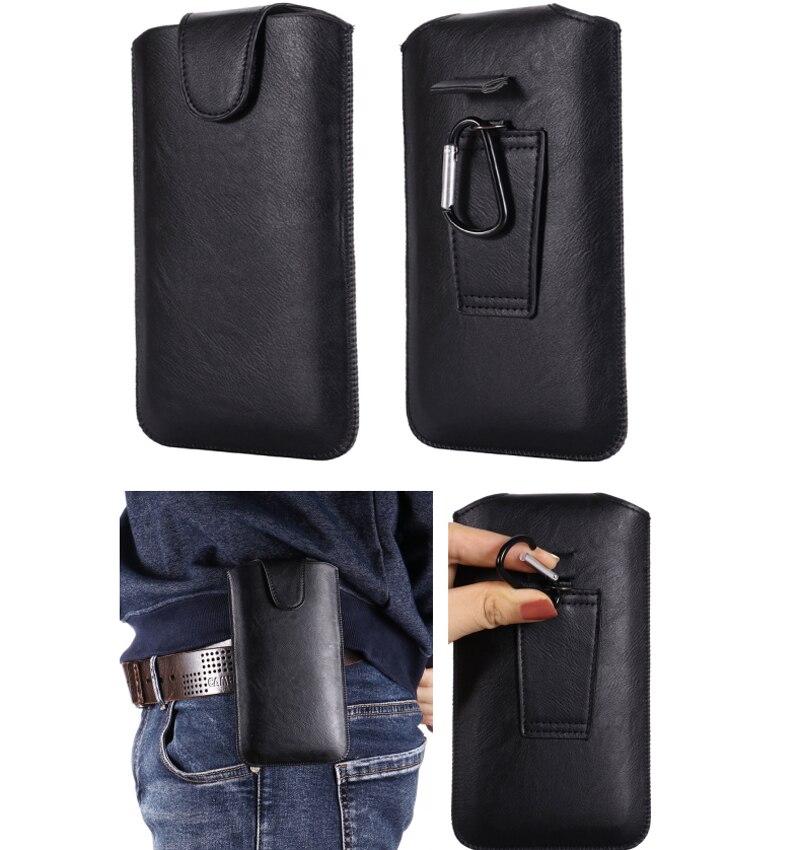 Universele Holster Riem Telefoon Case Voor Iphone 12 11 Pro Max X Xs Xr Xs Max Smartphone Smart Telefoons Lederen ultra-Dunne Taille Tas